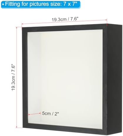 PATIKIL 7x7 Shadow Box Frame for Photos and Flowers Black