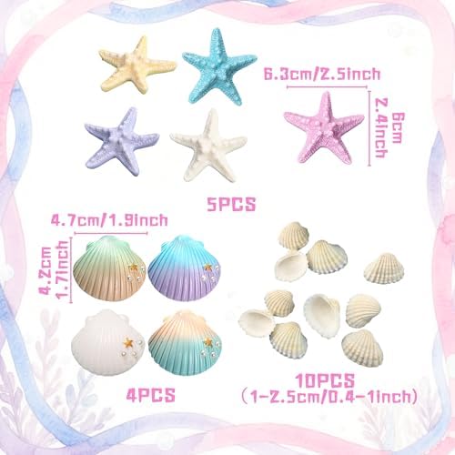 JeVenis Sea Shells Cake Decor for Ocean Theme Party