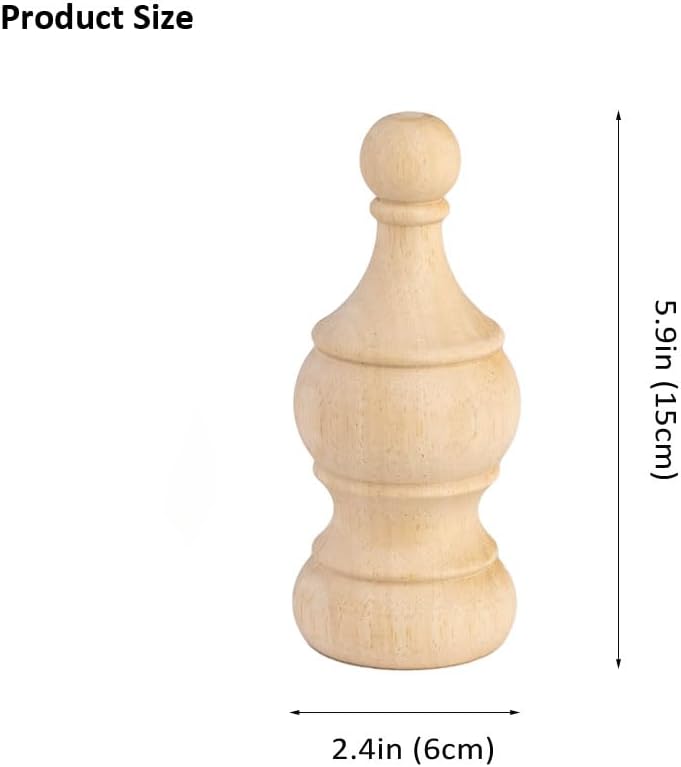 Crapapfert 2Pack Unfinished Wooden Finials for Indoor Use