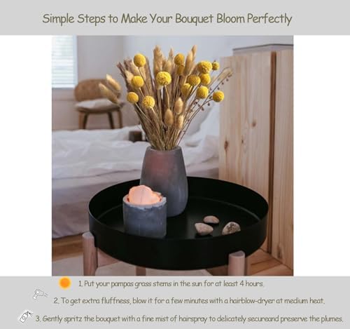 55pcs Natural Dried Flowers Bouquet for Home Wedding Centerpieces