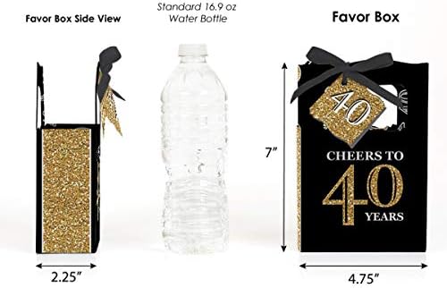 Big Dot of Happiness 40th Birthday Favor Box Set of 12