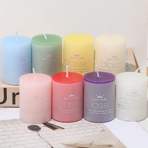 8 Pack 2x3 Inch Scented Dripless Pillar Candles - OUKEYI-100990