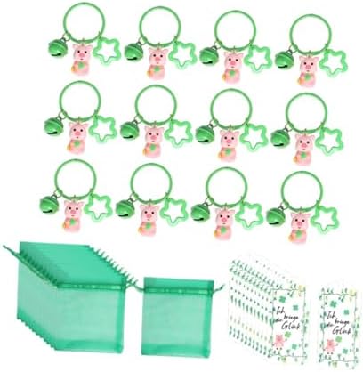 St Patrick Day Party Favor Packs Set with Keychains and Gift Bags