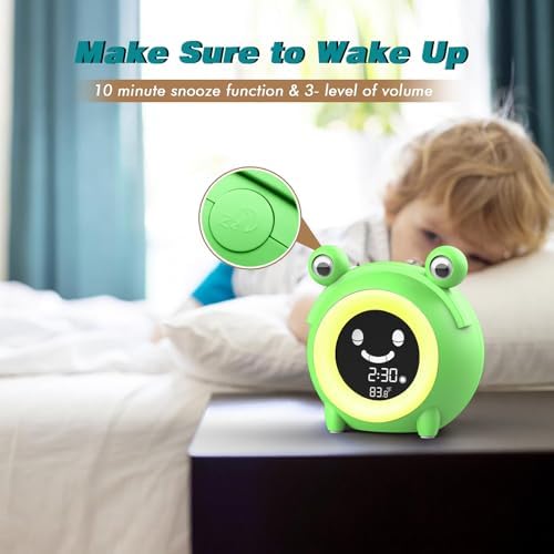 Kids Alarm Clock with Night Light and Sleep Sounds
