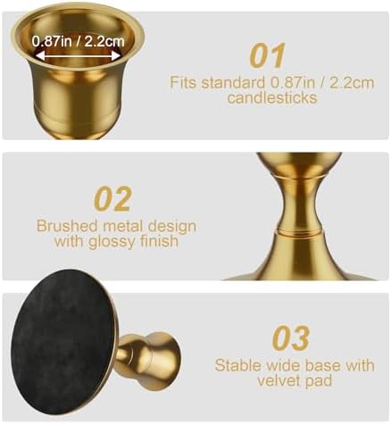 Brass Gold Taper Candle Holders Set of 2
