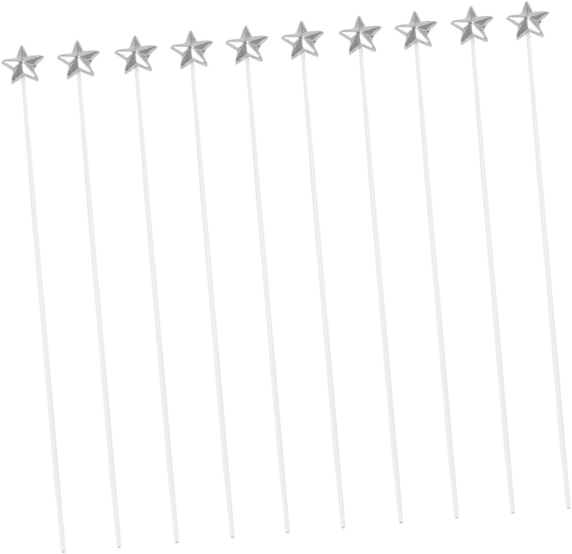 50pcs Silver Five-Pointed Star Cake Toppers for Birthday Parties