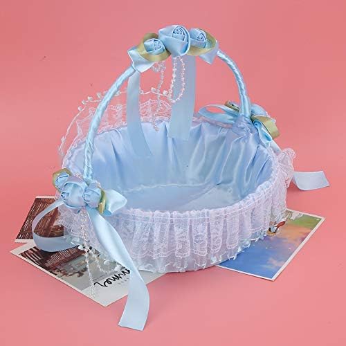 Cute Blue Wedding Flower Girl Baskets with Handles