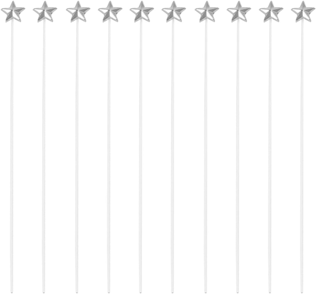 50pcs Silver Five-Pointed Star Cake Toppers for Birthday Parties