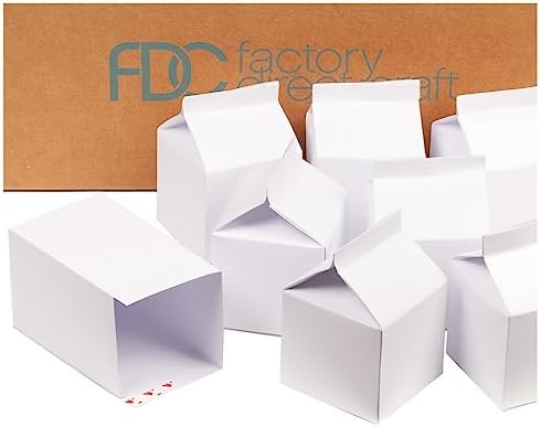 Pack of 48 White Party Favor Milk Cartons