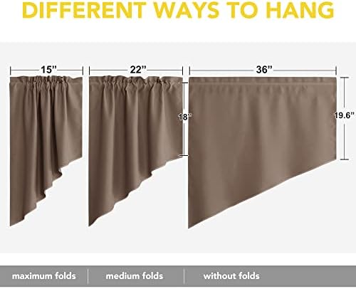 NICETOWN Half Window Pole Pocket Valance Curtains