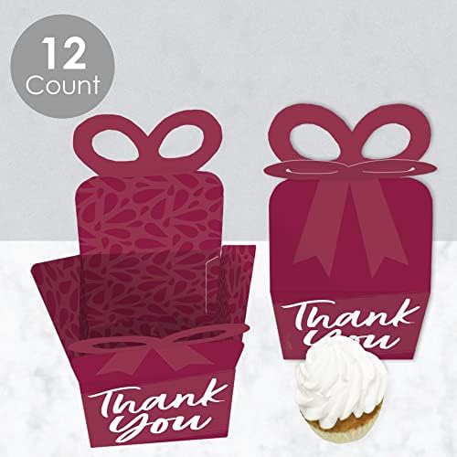 Burgundy Elegantly Simple Bow Box Set of 12