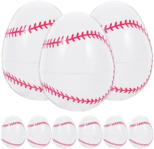 12pcs Baseball Themed Plastic Easter Eggs Openable Decorative Set