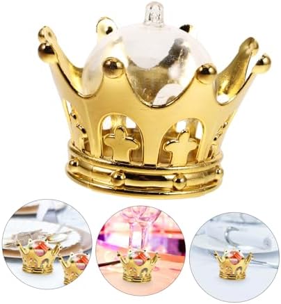 Wakauto 12pcs Gold Silver Wedding Candy Box Fillable Crown Dome