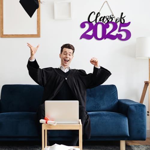 Class of 2025 Purple Wooden Graduation Sign
