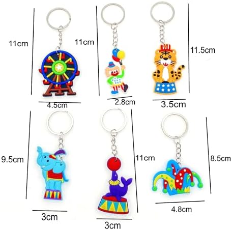 JZK 30 Pack Carnival Circus Keychain Set for Kids