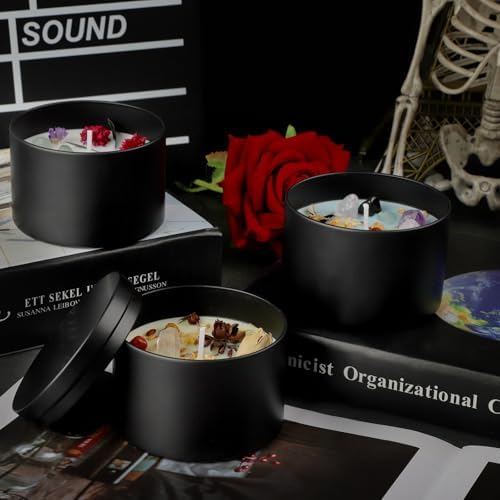 Premium Matte Black Candle Tins 12oz 12-Pack