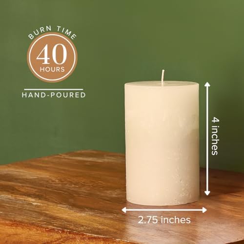 Simply Soson 3x4 Inch Ivory Pillar Candles Set of 6