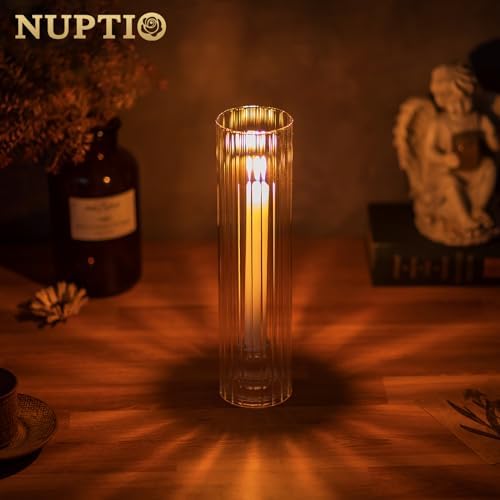 NUPTIO Fluted Hurricane Candle Holder 25 x 12 Inches