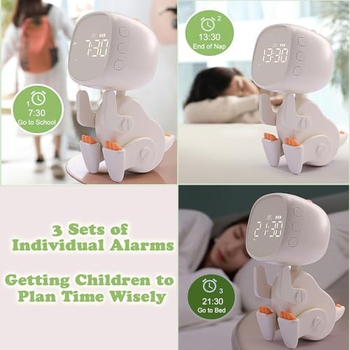 Dynamic Dinosaur Alarm Clock for Kids Green