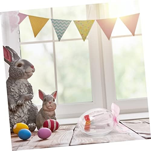 6pcs Fillable Easter Candy Boxes Clear Shaped Containers