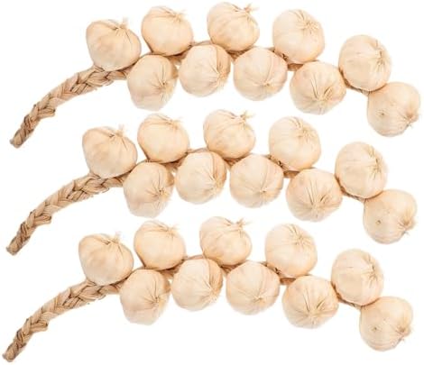 3Pcs Lifelike Fake Garlic Strings for Home and Photography Props