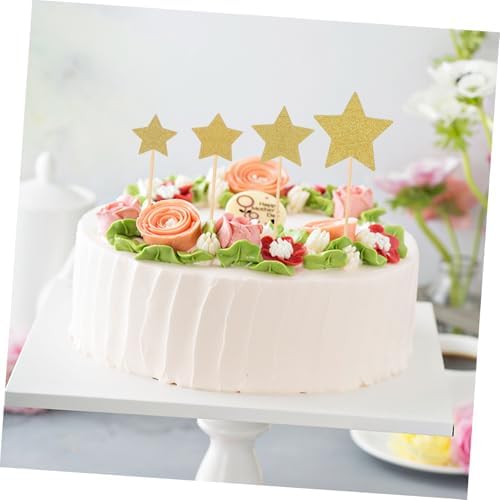 Cabilock Star Cupcake Toppers Glitter Decorations
