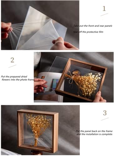 JOSON Wooden Dried Flower Floating Photo Frame - 8x12 Black