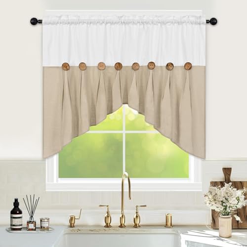 FRAMICS Farmhouse Swag Curtain 52x36 Inch