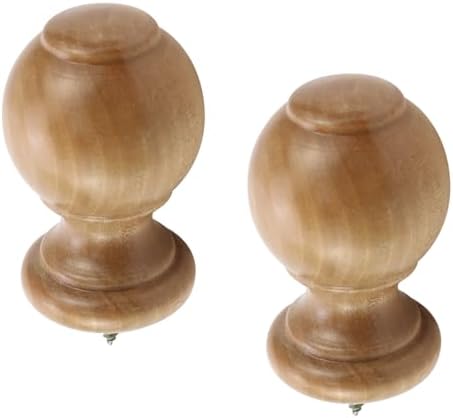T Tulead Wood Curtain Rod Finials Pack of 2