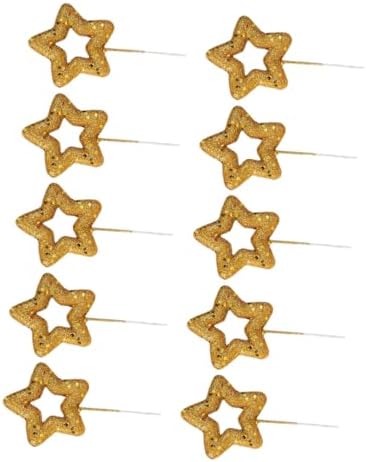10Pcs Star Cake Topper Glitter Decor for Birthday Cupcakes