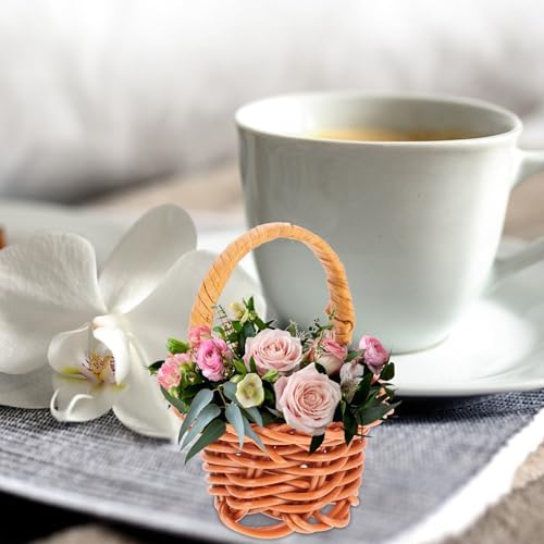 10Pcs Mini Woven Baskets with Handles for Party Favors