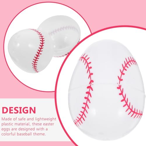12pcs Baseball Themed Plastic Easter Eggs Openable Decorative Set