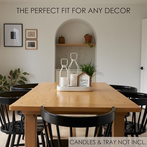 KIBAGA Decorative Lantern Set of 2 Black Modern Farmhouse Style