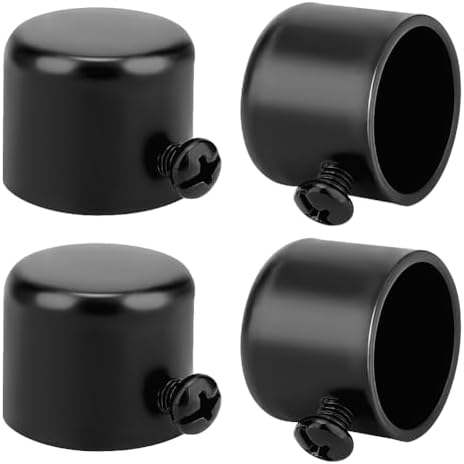 AHANDMAKER 4 Piece Curtain Rod End Caps Black