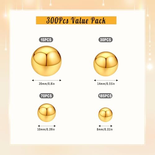 300Pcs BrightGold Faux Pearl Beads for Vase Fillers