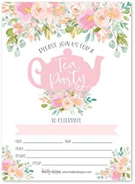 Hadley Designs 25 Tea Party Invitations for Girls