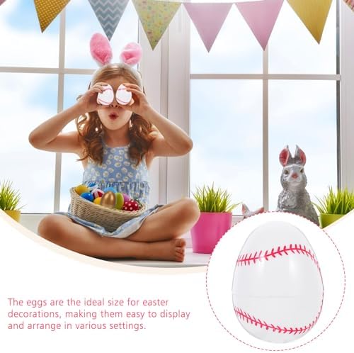 12pcs Baseball Themed Plastic Easter Eggs Openable Decorative Set