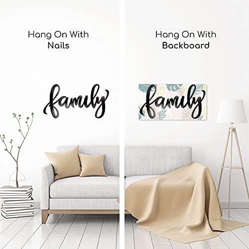 ViveGate Black Family Metal Wall Sign 18x9