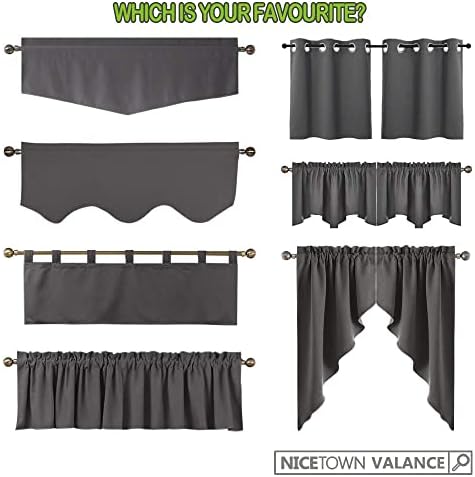 NICETOWN Half Window Pole Pocket Valance Curtains