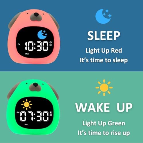 GALYNA Kids Alarm Clock with Night Light and White Noise