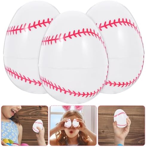 12pcs Baseball Themed Plastic Easter Eggs Openable Decorative Set