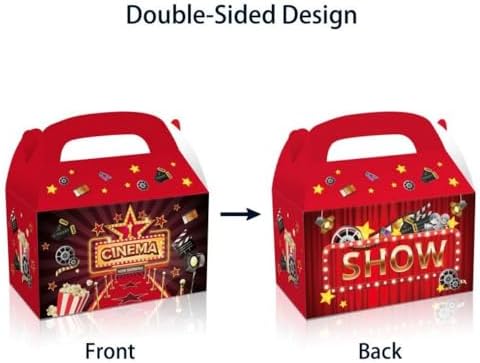 12Pcs Movie Theme Party Decor Boxes with Glitter