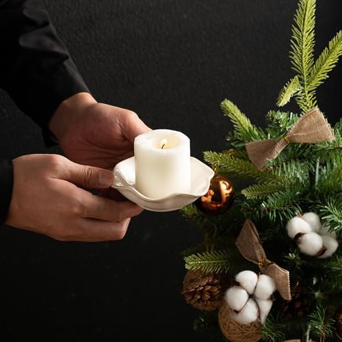 BEUNAIZER Candle Holder for Pillar Candles White
