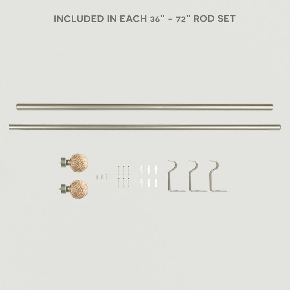 Exclusive Home Curtains ER1006-01 Matte Silver Rope Knot Rod Set