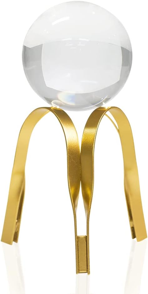 Eoiips Gold Metal Crystal Ball Sculpture Home Decor