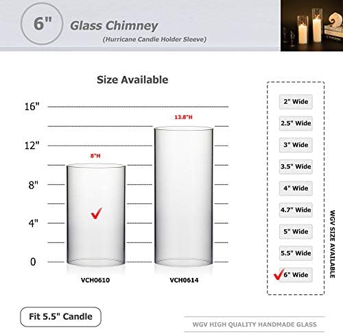 WGVI Hurricane Candle Holder Sleeve Clear Glass