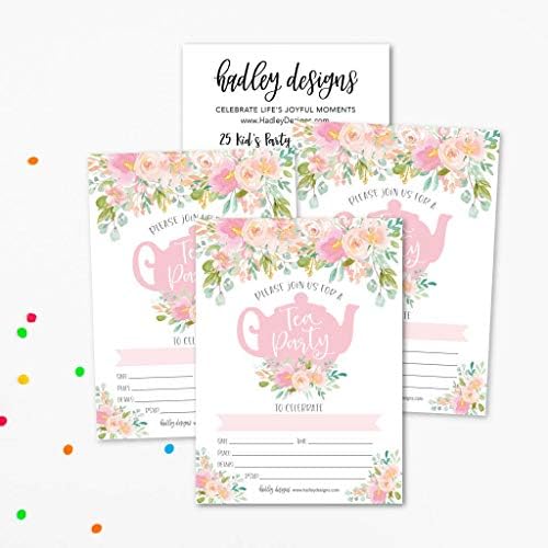Hadley Designs 25 Tea Party Invitations for Girls