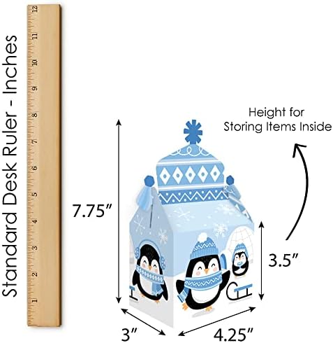 Big Dot of Happiness Winter Penguins Treat Box Set of 12