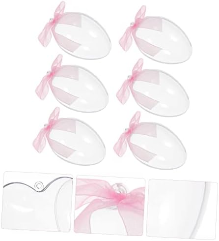 LIFKOME 6Pcs Clear Egg Shape Candy Boxes for Party Favors