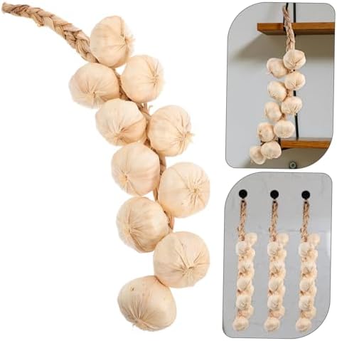 3Pcs Lifelike Fake Garlic Strings for Home and Photography Props